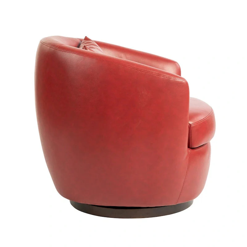 Upholstered Swivel Barrel Armchair with Storage Modern Living Room Side Chair for Bedroom/Office/Reading Spaces