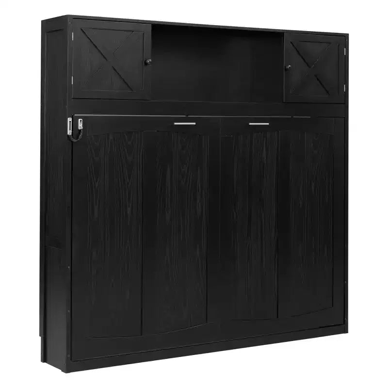 Whisen Full Size Murphy Bed with Storage Cabinets