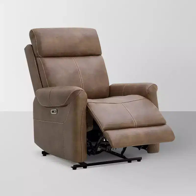 Wall Hugger Power Recliner with USB Ports, Faux Leather, 3 Positions, 350 lbs