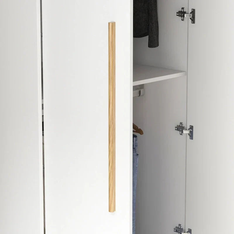 Modern Freestanding Solid Wood Wardrobe Closet With Storage Shelves
