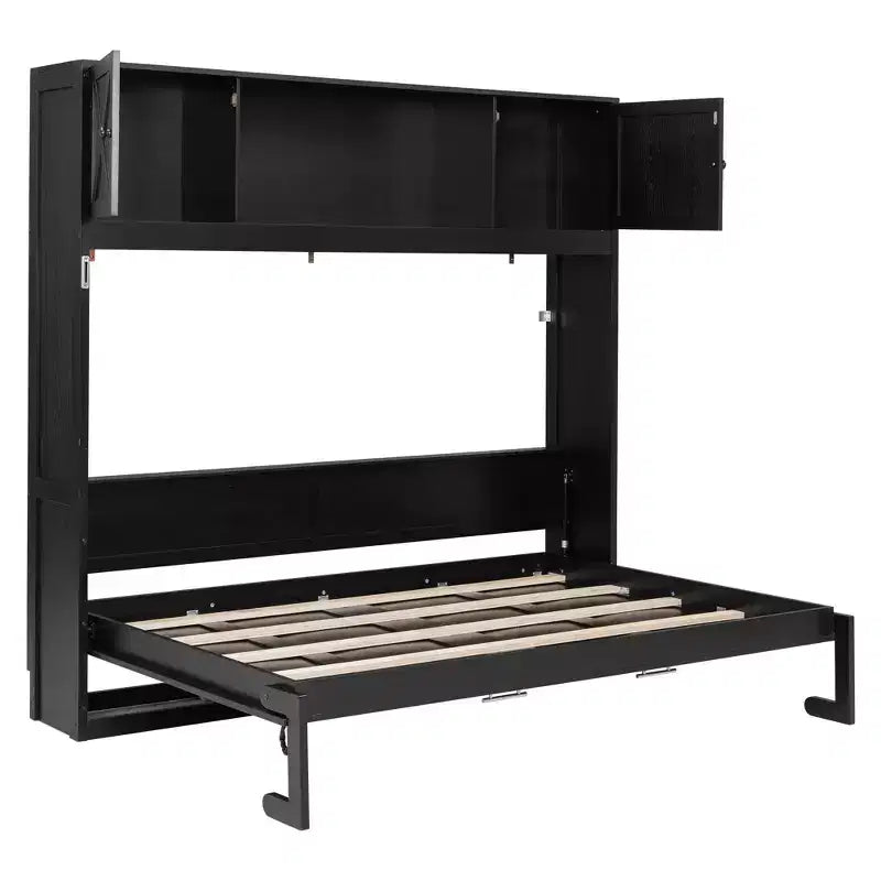 Whisen Full Size Murphy Bed with Storage Cabinets