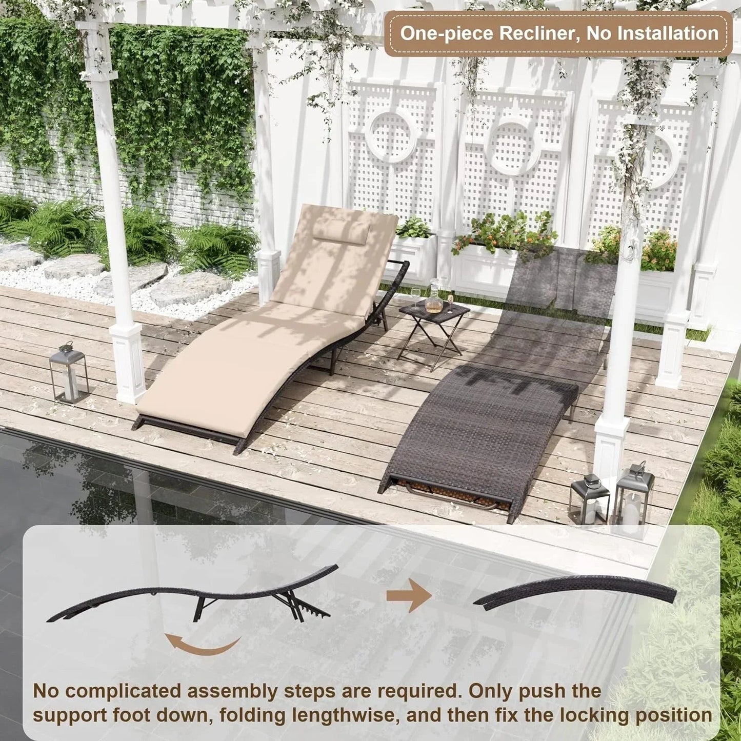 Kullavik 3-PiecesOutdoor Chaise Lounge Set