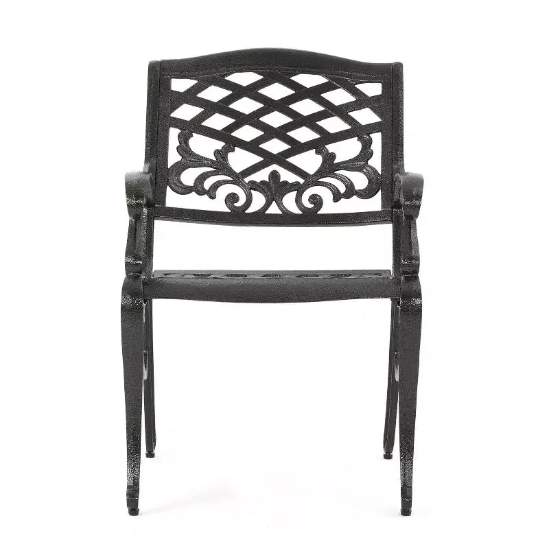 Christopher Knight Home Sarasota 5-Piece Cast Aluminum Outdoor Dining Set with Floral Scroll Design