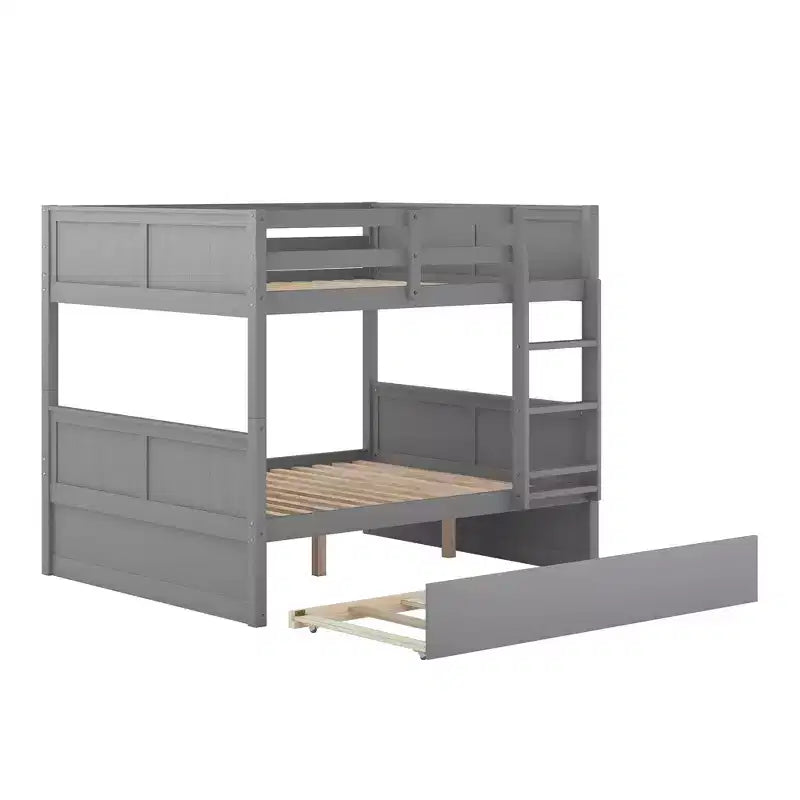 Whisen Full Over Full Wooden Bunk Bed with Twin Size Trundle