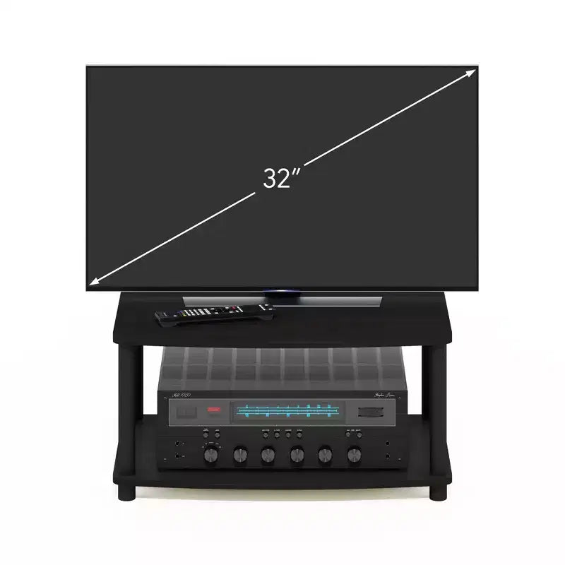 2-Tier Elevated TV Stand with Open Storage Shelves