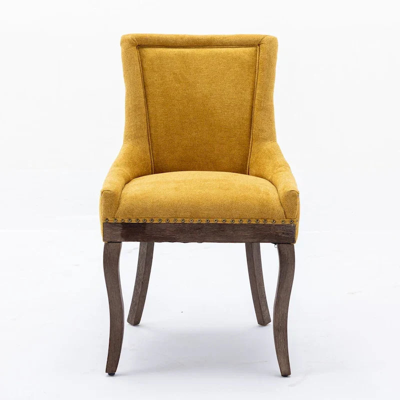 Set of 2 Ultra Side Dining Chairs with Wood Legs
