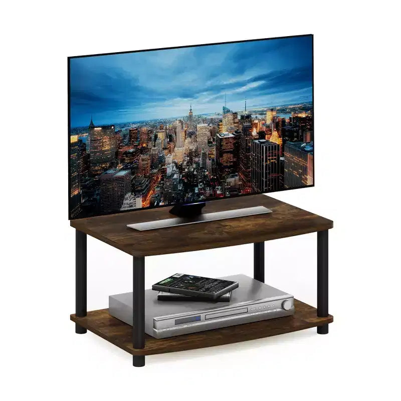 2-Tier Elevated TV Stand with Open Storage Shelves
