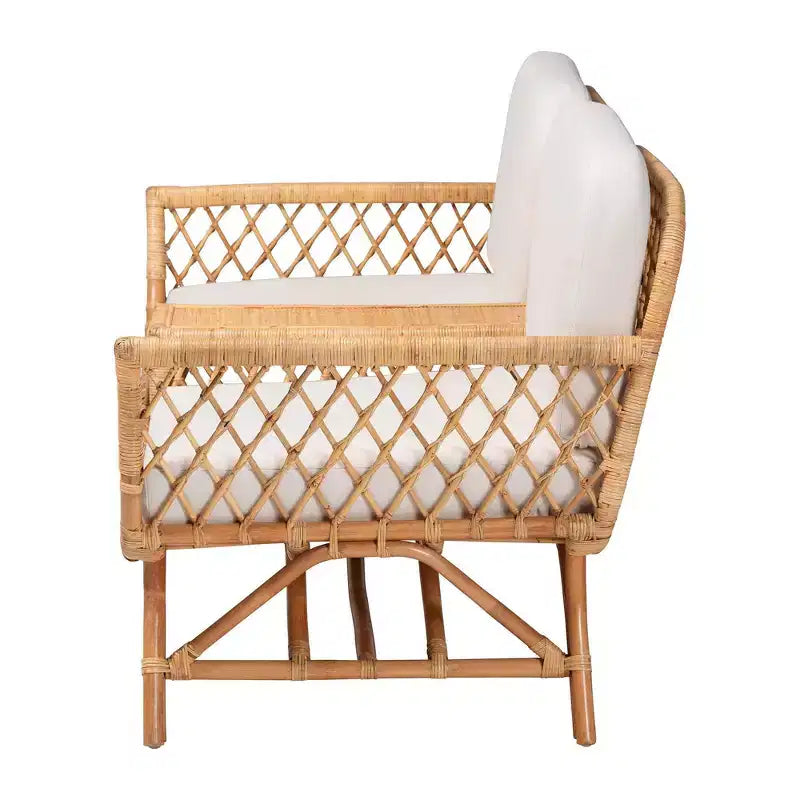 bali & pari Pakis Rattan Tete-a-Tete Sofa Natural Rattan