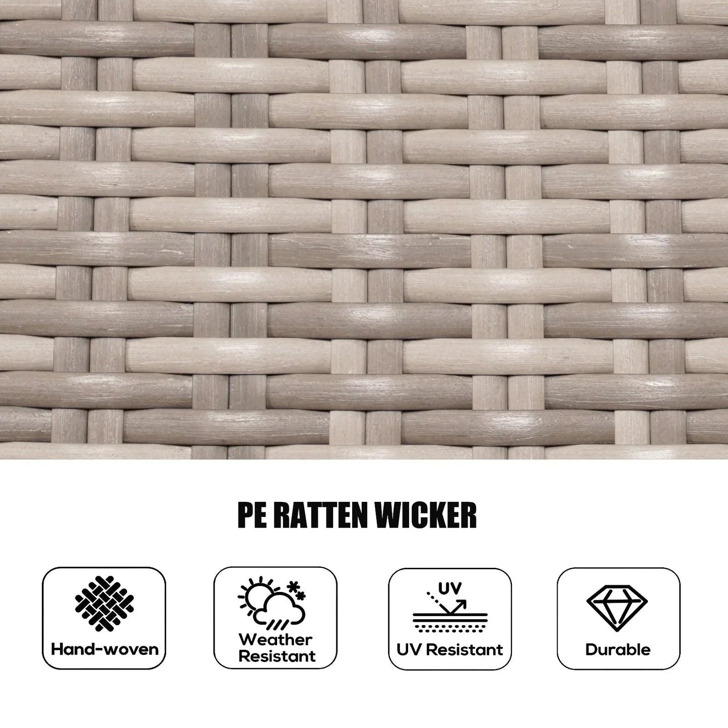7 Pieces Outdoor Rattan Wicker Patio Round Dining Set with Cushions by Moda Furnishings