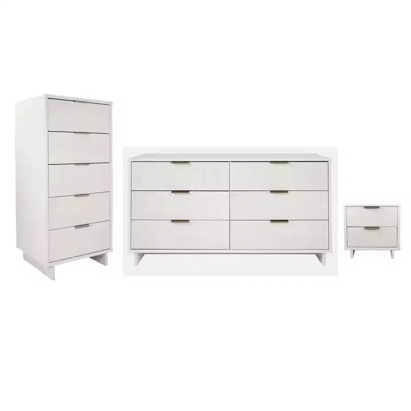 Manhattan Comfort 3pc Granville Chest with Double Dresser and Nightstand Bedroom Set