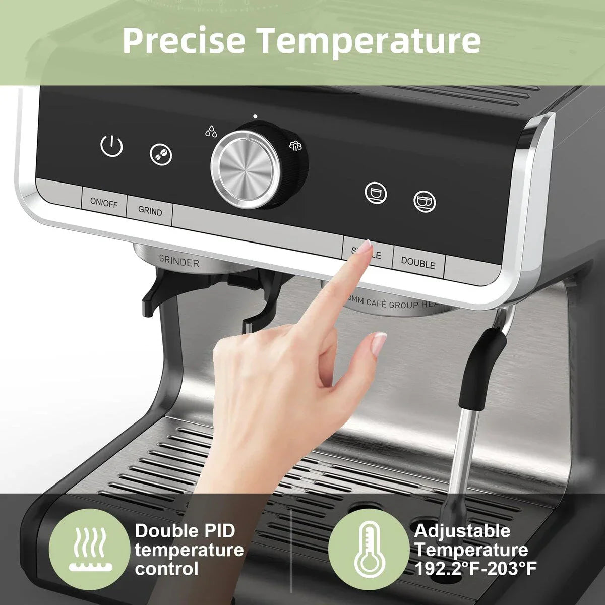 Espresso Coffee Maker, with Grinder, 2.8 L Water Tank