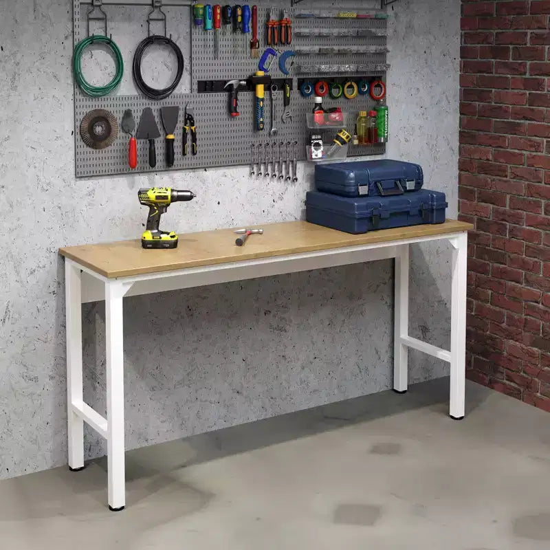 Manhattan Comfort Fortress 3pc Mobile Space Saving Garage Cabinet and Worktable Set 3.0 White