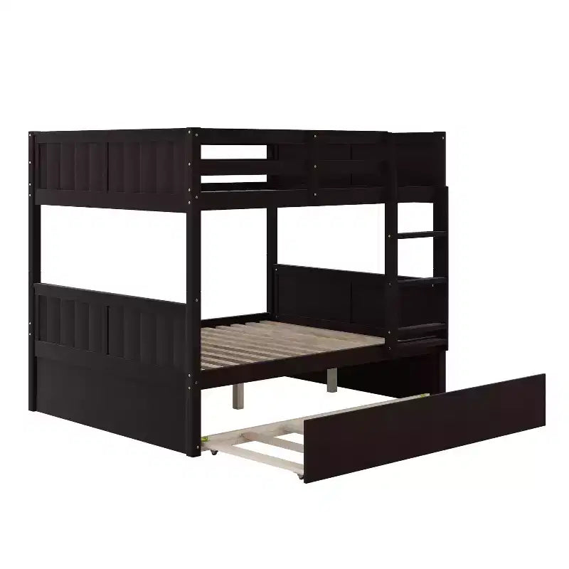 Whisen Full Over Full Wooden Bunk Bed with Twin Size Trundle