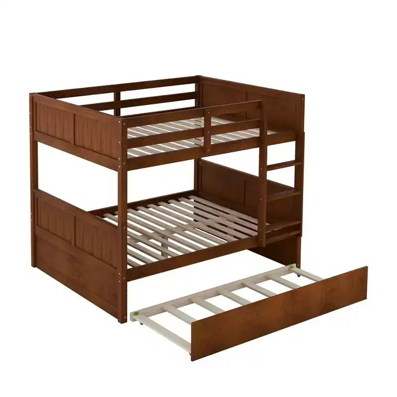 Whisen Full Over Full Wooden Bunk Bed with Twin Size Trundle