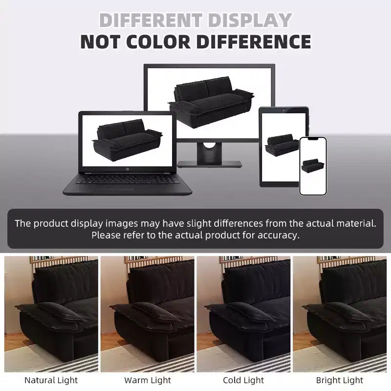 3-in-1 Convertible Queen Sleeper Sofa with Velvet Upholstery