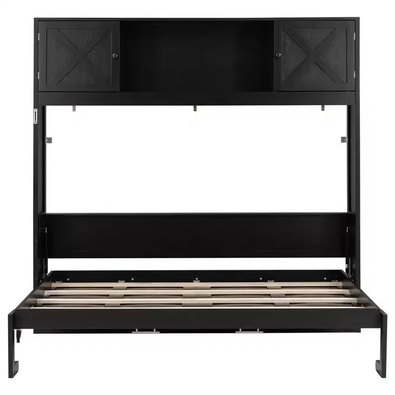 Whisen Full Size Murphy Bed with Storage Cabinets