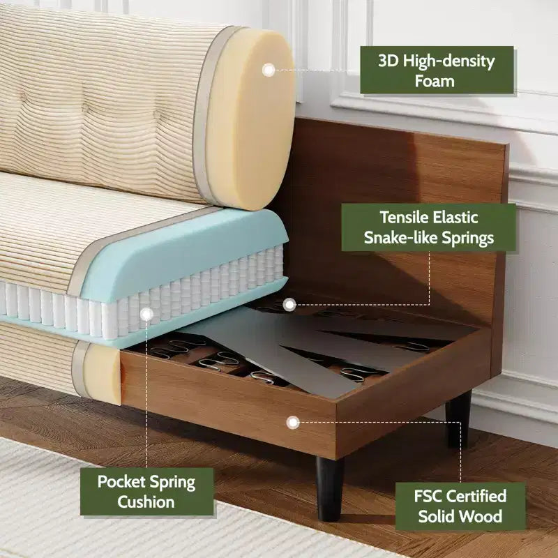 Small Loveseat Sofa, Comfy Couch with Thick Cushions, Tool-Free Assembly Loveseat for Bedroom, Small Loveseat for Small Spaces