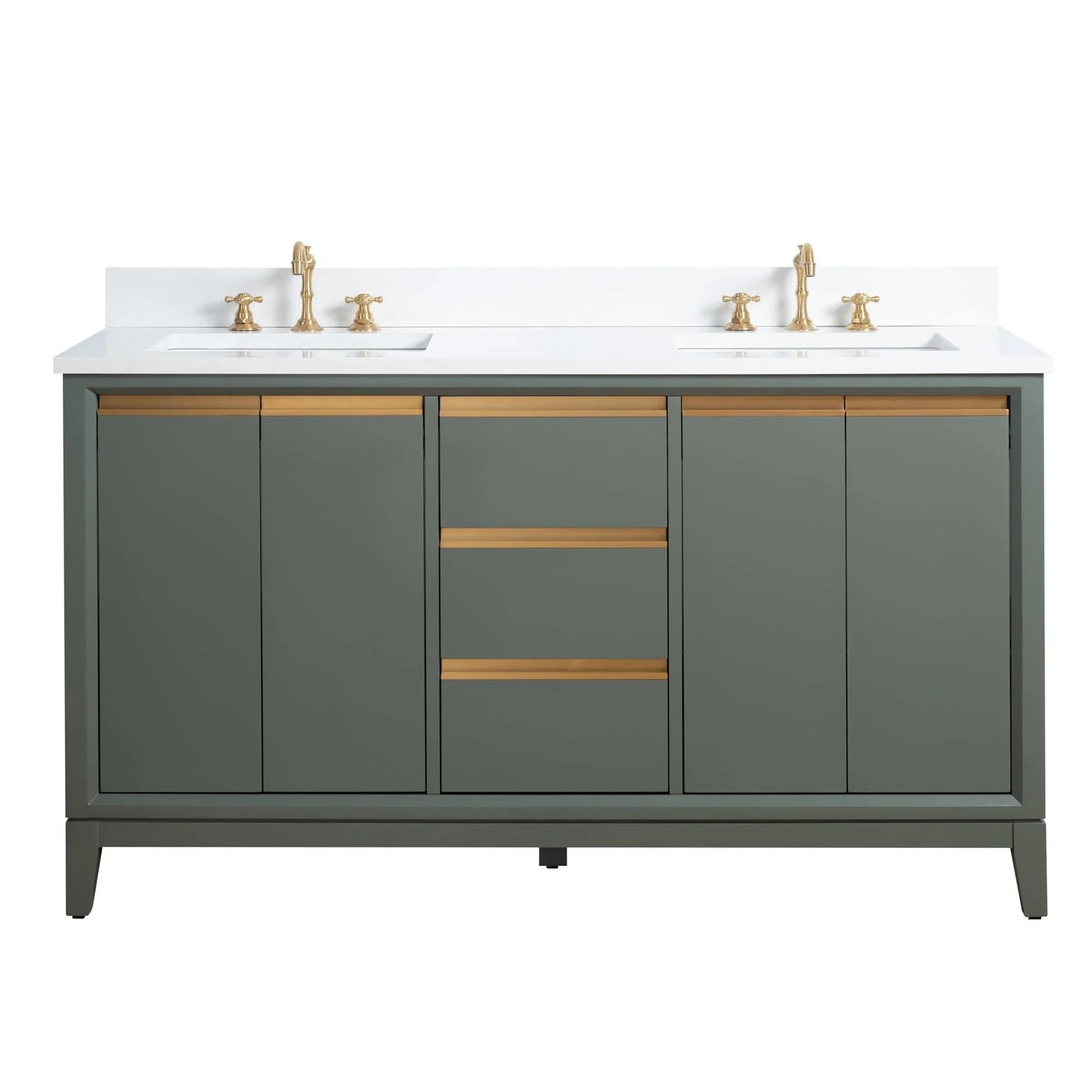 Vanity Art Bathroom Vanity with Ceramic Sink and Engineered Marble Top