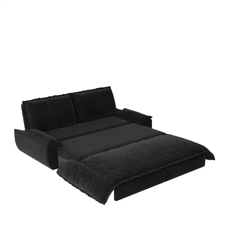 3-in-1 Convertible Queen Sleeper Sofa with Velvet Upholstery
