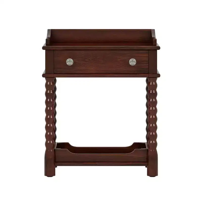Mid-Century Modern Nightstand with Drawer and Open Shelf, Rustic Bedside Table with Storage for Bedroom or Living Room - Panipeachy
