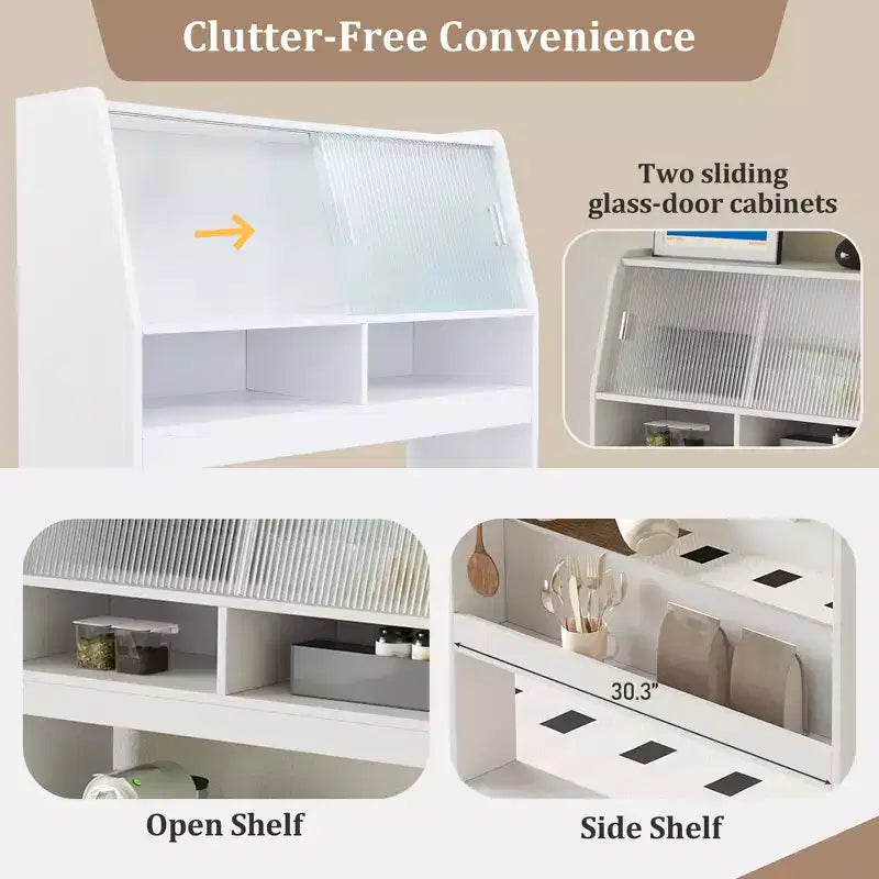 Whisen 33.5 Buffet with Hutch & Foldable Table