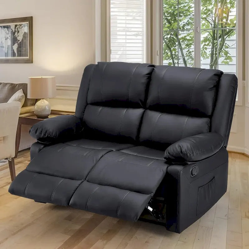 2-Seater Recliner Loveseat with Heat and Massage Function