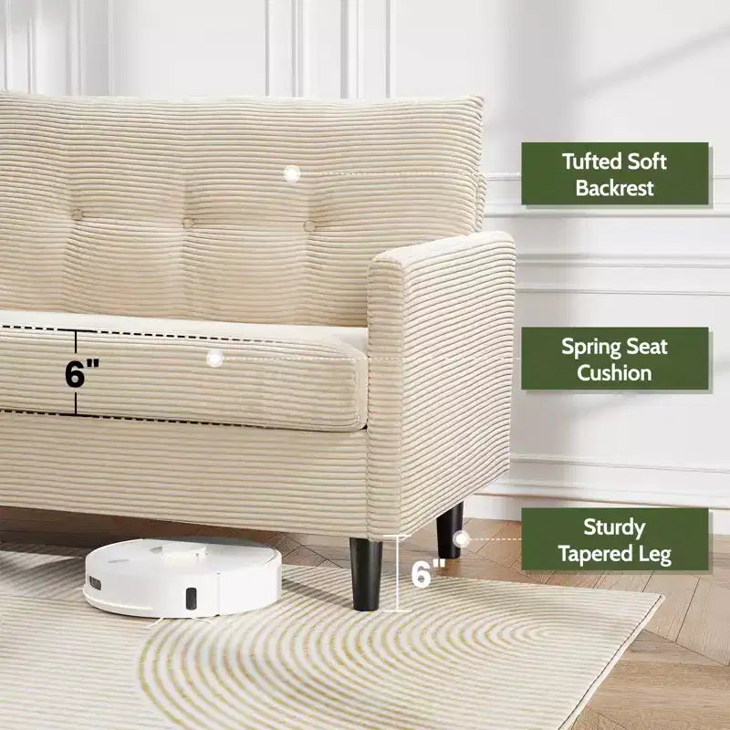 Small Loveseat Sofa, Comfy Couch with Thick Cushions, Tool-Free Assembly Loveseat for Bedroom, Small Loveseat for Small Spaces
