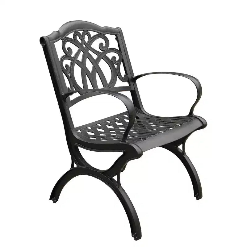 7pc Patio Dining Set with 68" Modern Ornate Outdoor Mesh Aluminum Rectangular Table & Luxury Chairs - Black - Oakland Living