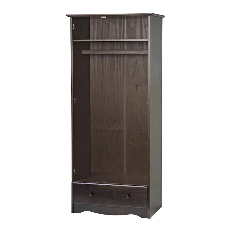 100% Solid Wood Flexible Wardrobe Armoire with Metal or Wooden Knobs