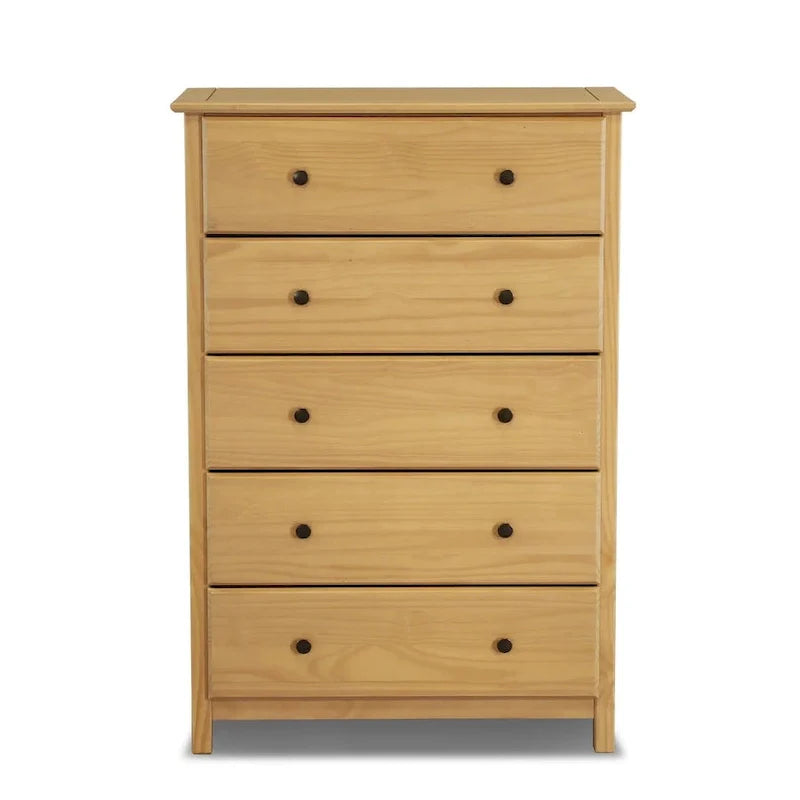Grain Wood Furniture 5-drawer Solid Wood Chest