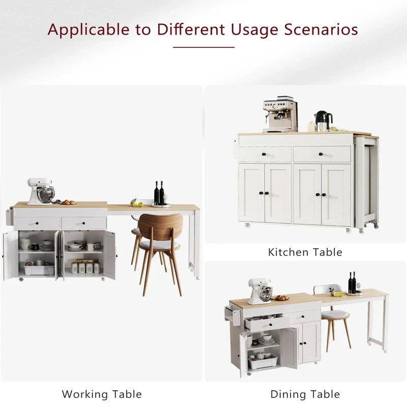Kitchen Island with Extendable Dining Table