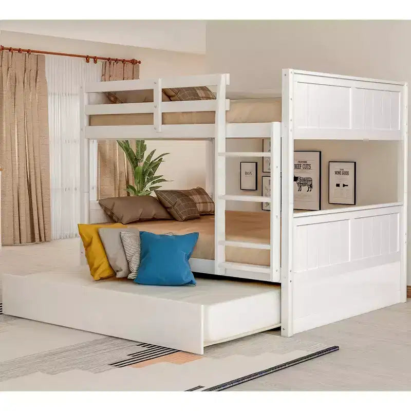 Whisen Full Over Full Wooden Bunk Bed with Twin Size Trundle