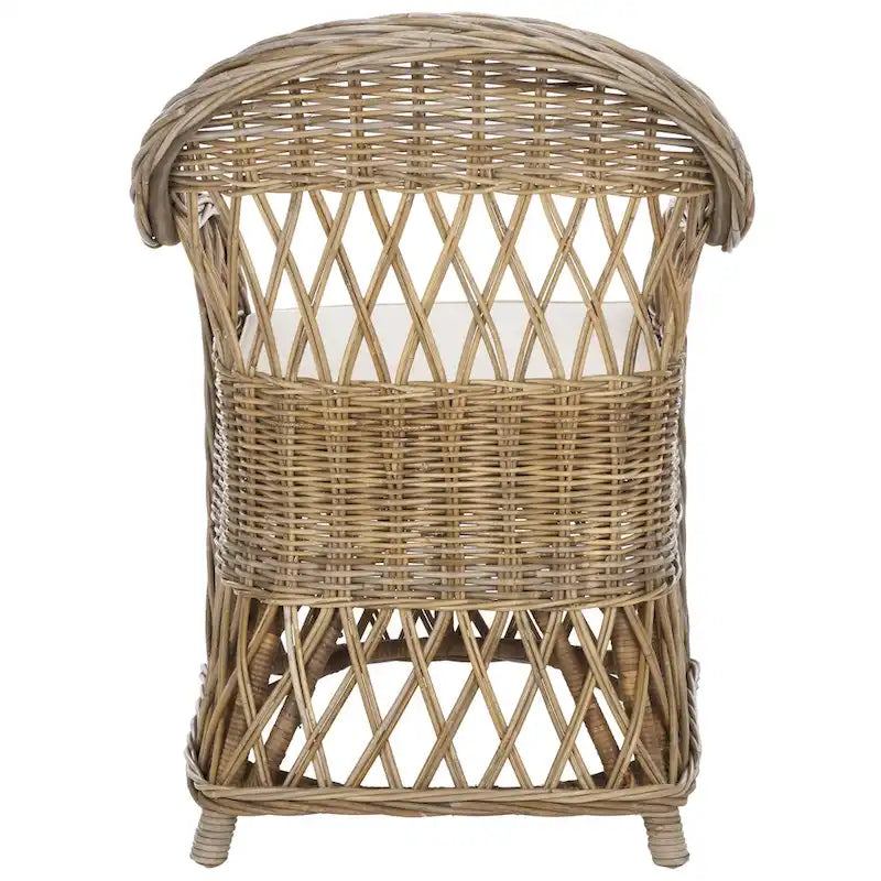 Natural Rattan Club Chair - 25.5 x 26.5 x 35.5 - 26Wx27Dx36H