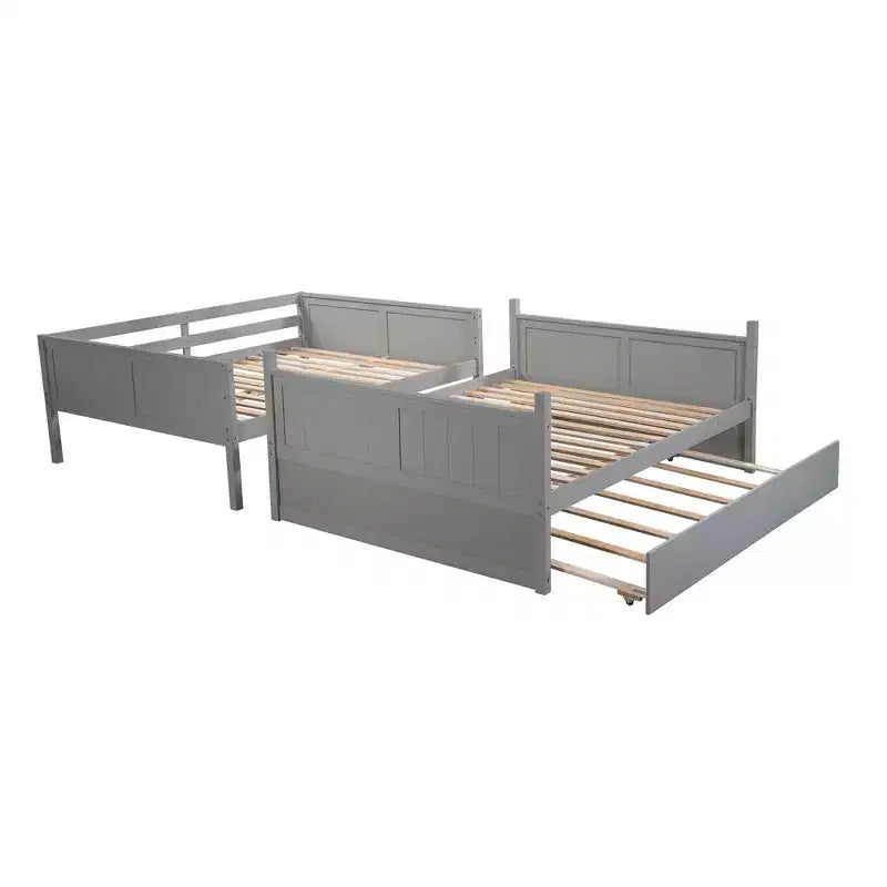 Whisen Full Over Full Wooden Bunk Bed with Twin Size Trundle