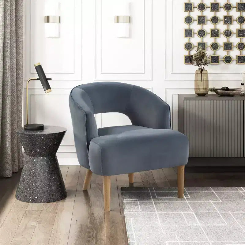 GDFStudio Bennett Contemporary Velvet Upholstered Barrel Accent Chair