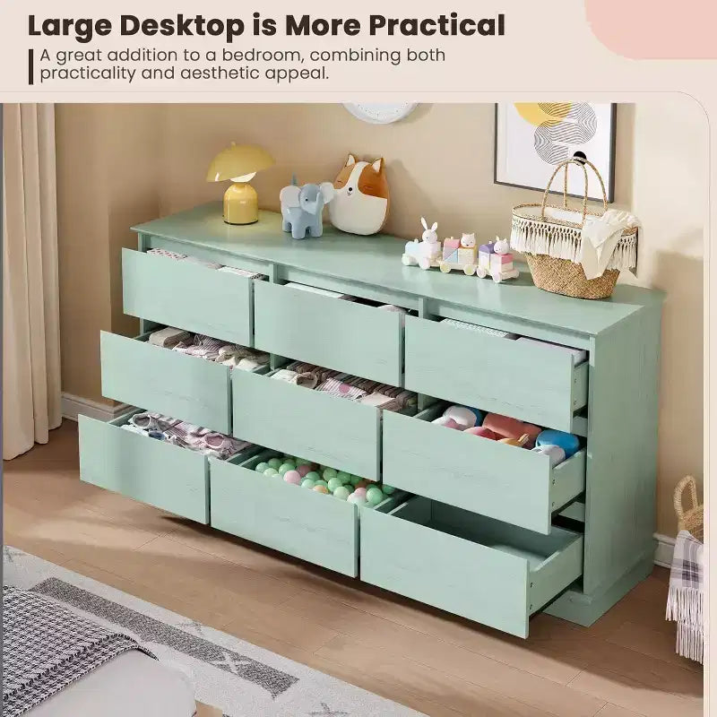 9/12 drawer chest of drawers for bedroom,chest of drawers with Deep drawers,Large chest of drawers for closet with Wide Top,Wooden chest of drawers