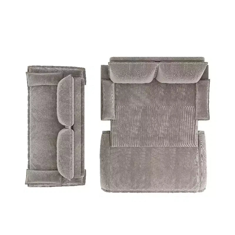 3-in-1 Convertible Queen Sleeper Sofa with Velvet Upholstery