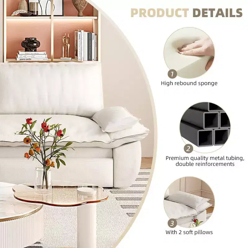 3-in-1 Convertible Queen Sleeper Sofa with Velvet Upholstery