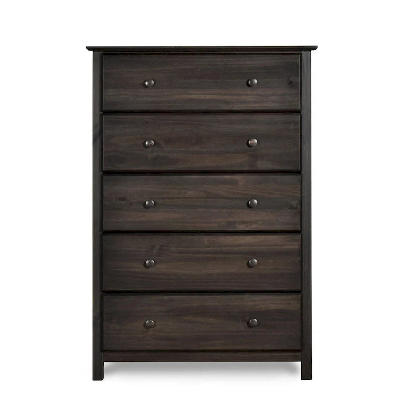 Grain Wood Furniture 5-drawer Solid Wood Chest