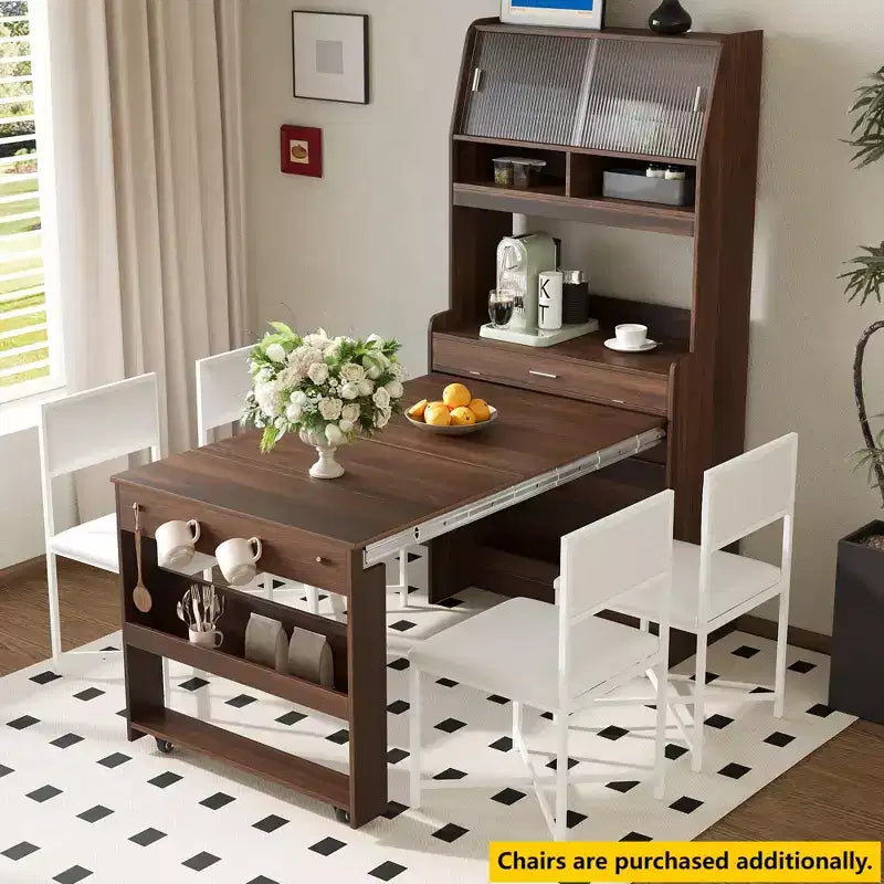 Whisen 33.5 Buffet with Hutch & Foldable Table