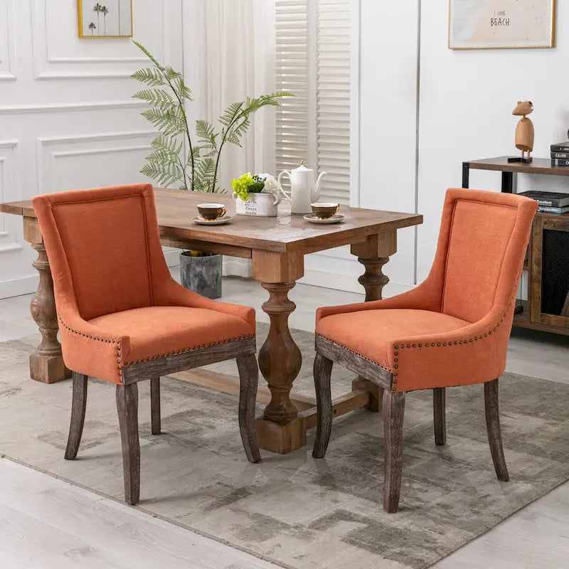 Set of 2 Ultra Side Dining Chairs with Wood Legs