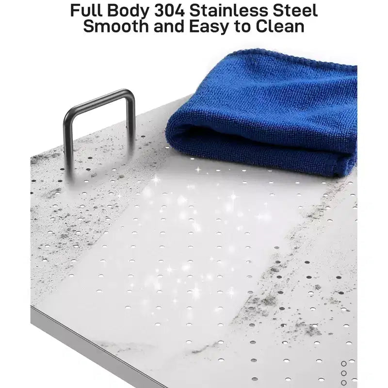 Dog Bath Tub, Dog Grooming Tub 50 Inch Professional Stainless Steel - with Stairs Floor Grate Faucet for Medium & Small Pets