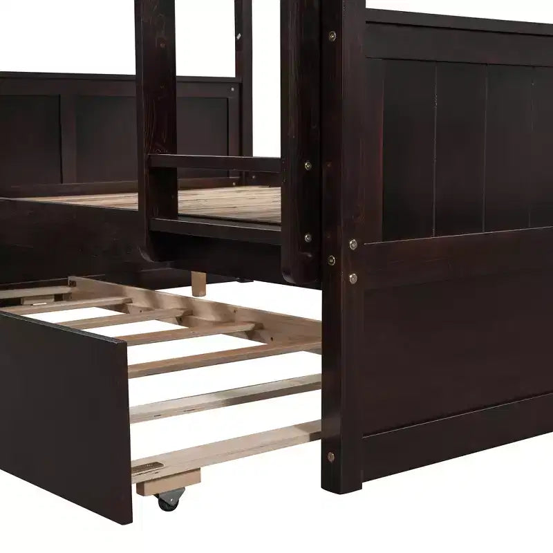 Whisen Full Over Full Wooden Bunk Bed with Twin Size Trundle