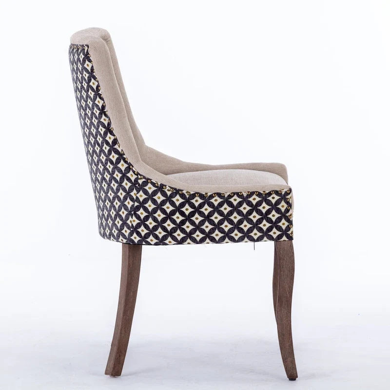 Set of 2 Ultra Side Dining Chairs with Wood Legs