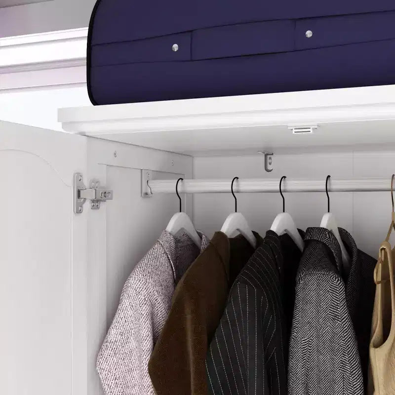 Wardrobe with Mirror 3 Doors 5 Drawers Classic Style