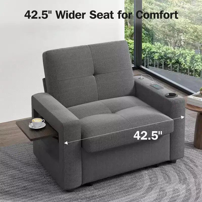 3-in-1 Sleeper Sofa Chair Bed, 42.5 Wide Convertible Pull-Out