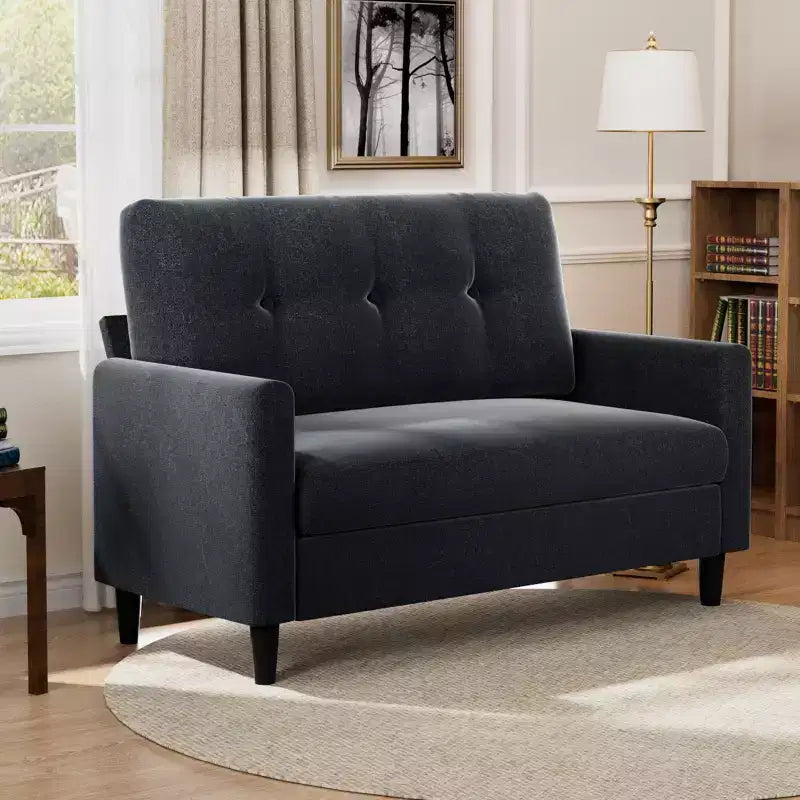 Small Loveseat Sofa, Comfy Couch with Thick Cushions, Tool-Free Assembly Loveseat for Bedroom, Small Loveseat for Small Spaces
