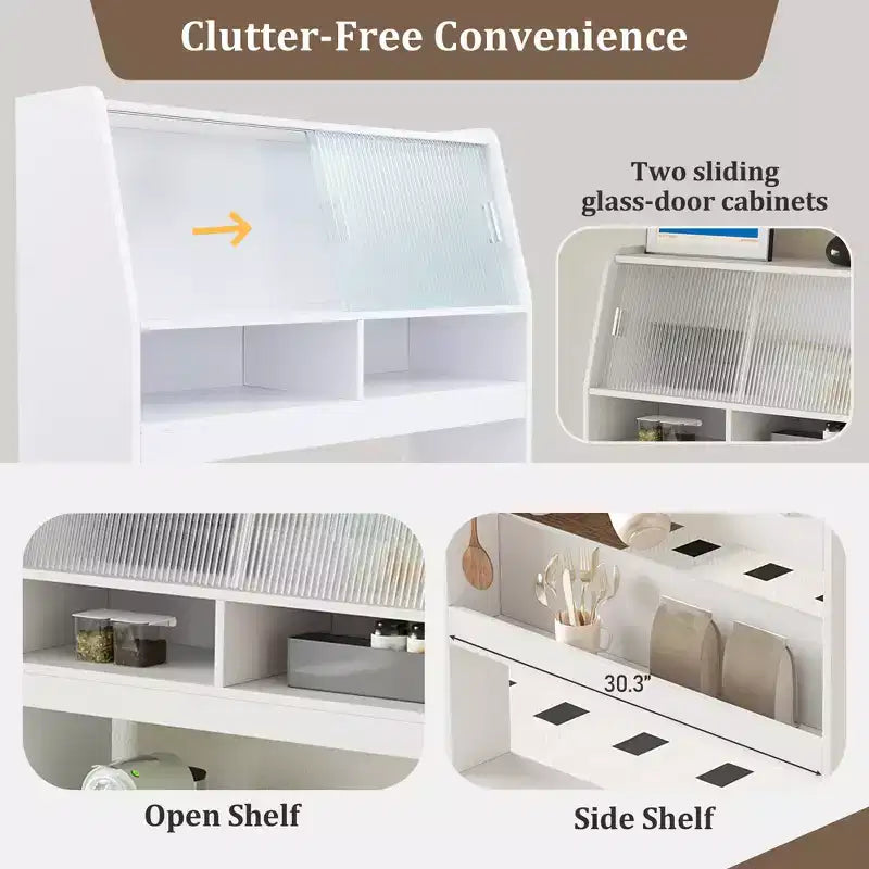 Whisen 33.5 Buffet with Hutch & Foldable Table