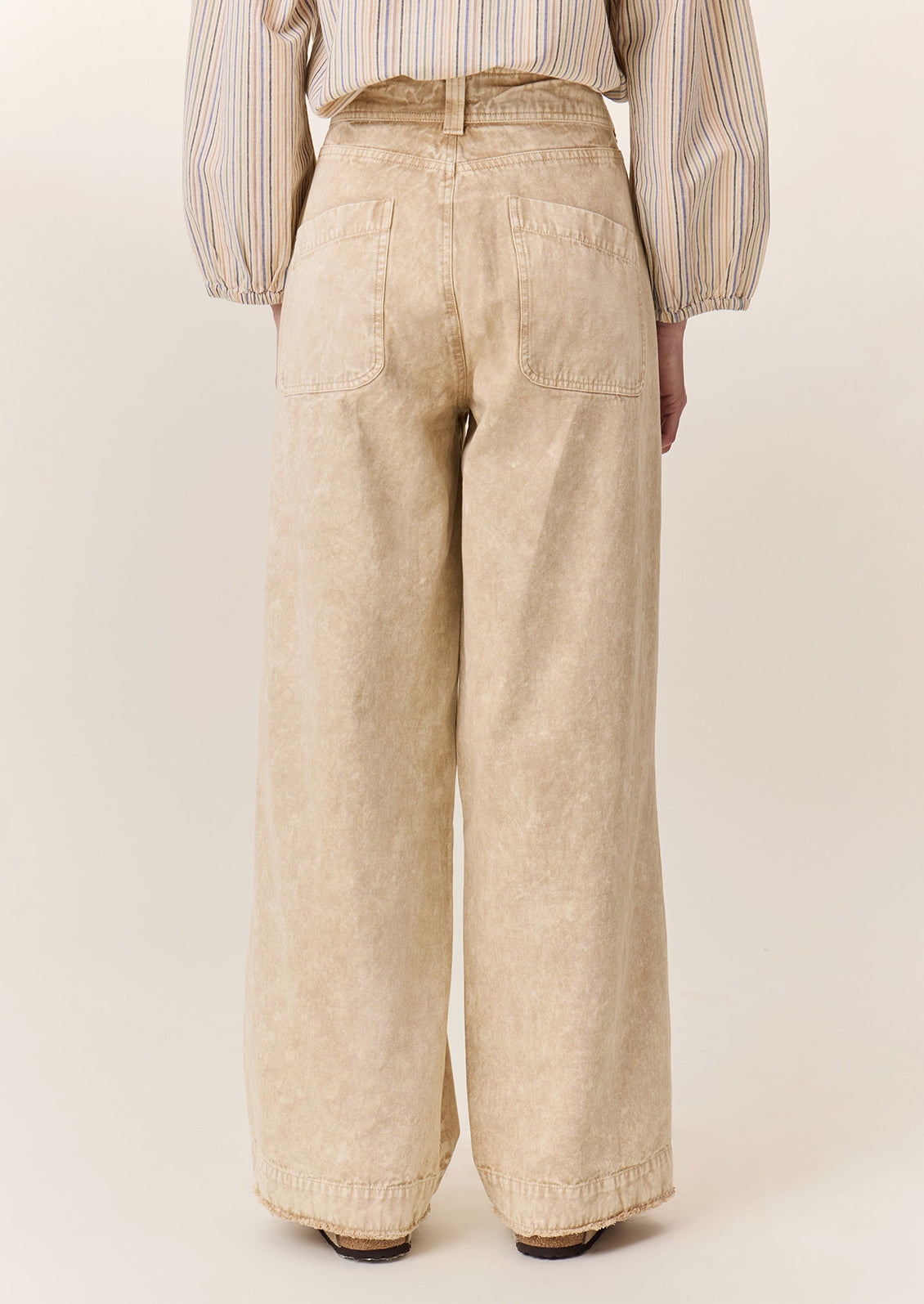 Organic Cotton Trousers with Classic Stonewash Finish