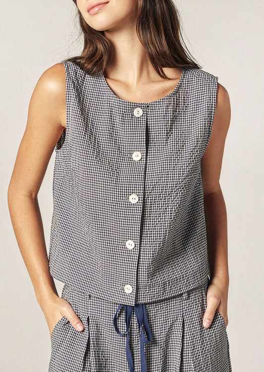 Minimalist gray-toned versatile cotton top